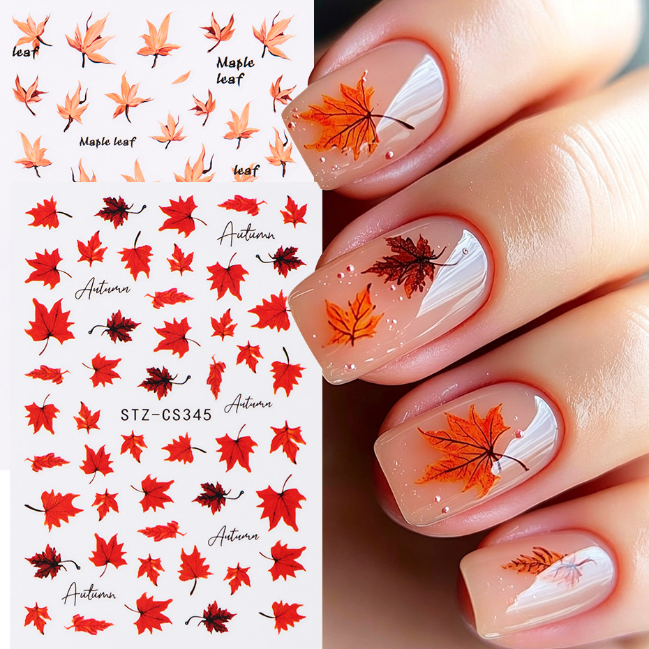 2 Adesivos de Unha com Folhas  - Nail Art Orange avaliação e preço