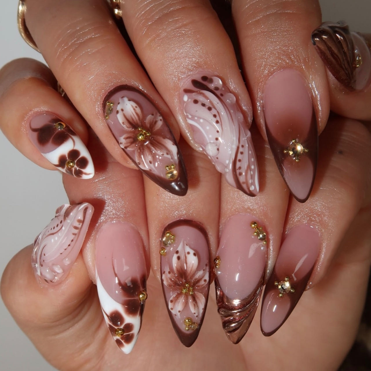 Unhas postiças médias para mul - Nail Art Press On avaliação e preço