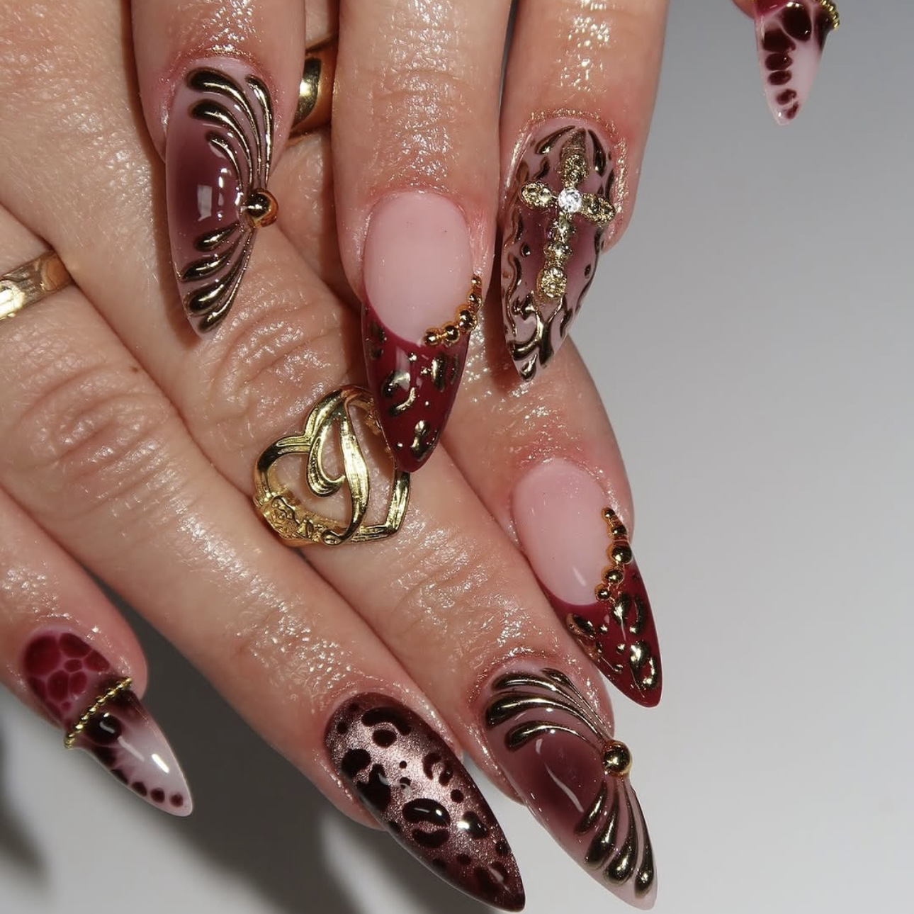 Unhas postiças médias para mul - Nail Art Press On avaliação e preço