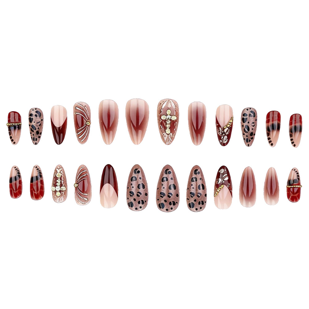 Unhas postiças médias para mul - Nail Art Press On avaliação e preço
