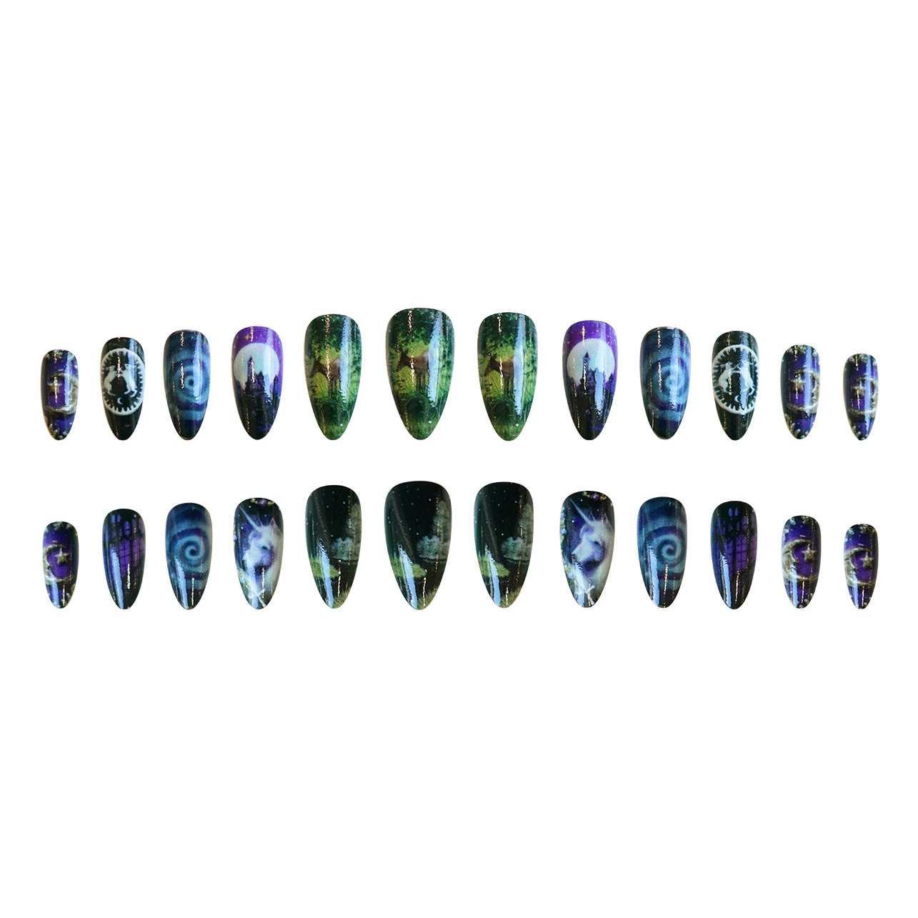 24 pçs fantasia cavalo celesti - Nail Art Press On avaliação e preço